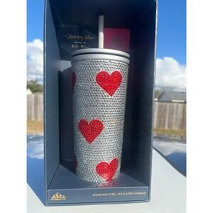Limited Ed Hydrapeak 25oz Stainless Steel Insulated Tumbler Heart Rhinestone